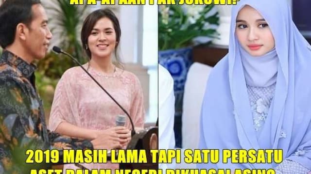 Kocak! Meme Jokowi Biarkan Raisa dan Bella Jatuh ke Tangan Asing