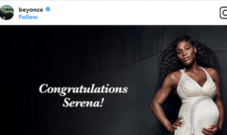 Beyonce Ucapkan Selamat pada Serena Williams 