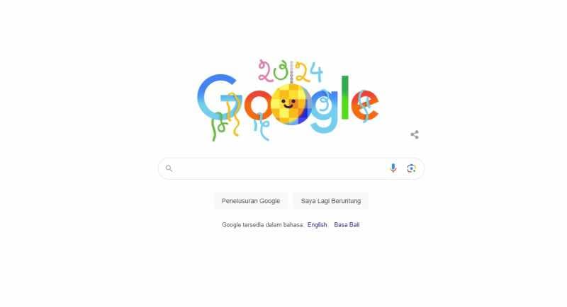 Bola Disko Google Doodle dan Animasi Jokowi Meriahkan Tahun Baru 2024
